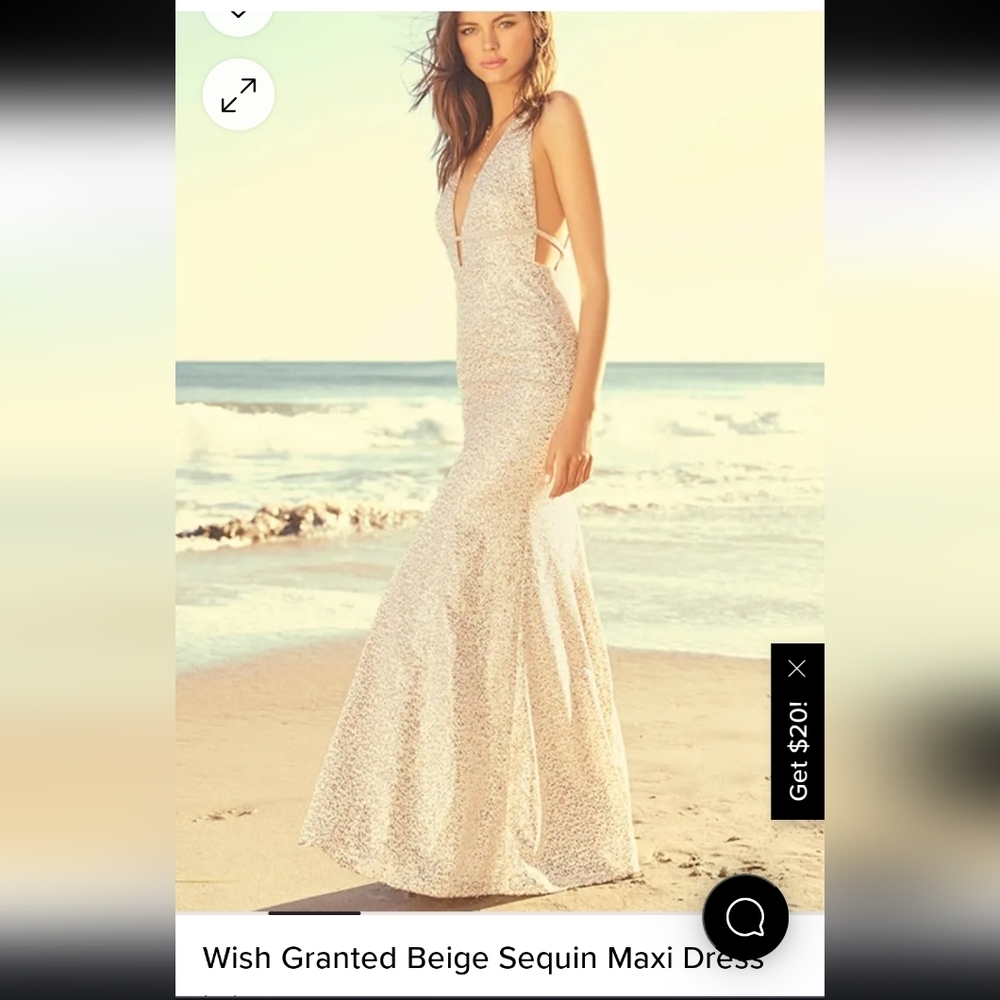 NWOT Deep V Gown
